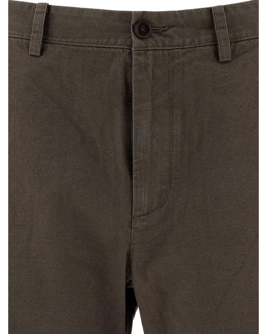 Vince Gray Cotton And Linen Cargo Shorts for men