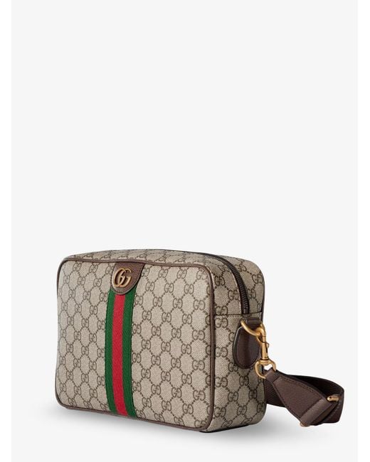 Gucci Gray Ophidia Gg Supreme Fabric Shoulder Bag for men