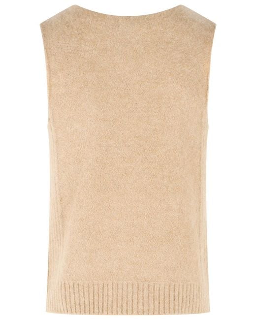 Dries Van Noten Red 'Manado' Alpaca Blend Vest for men