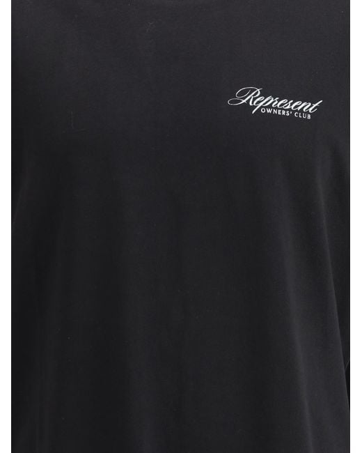 Represent Black T-Shirt Cotton for men
