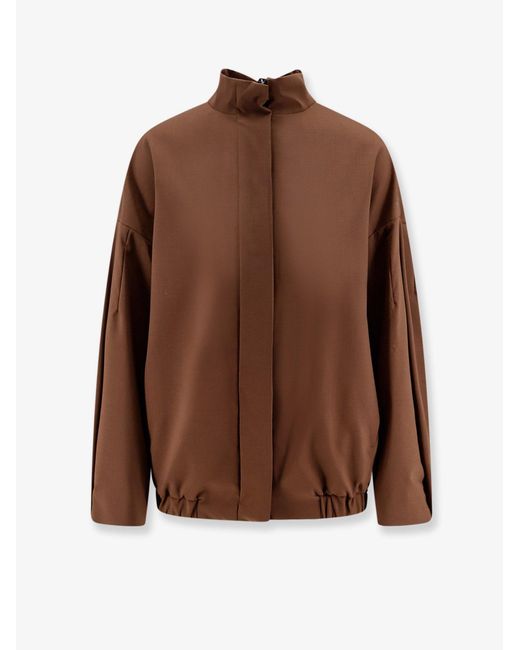 Hevò Brown Wool Blend Jacket