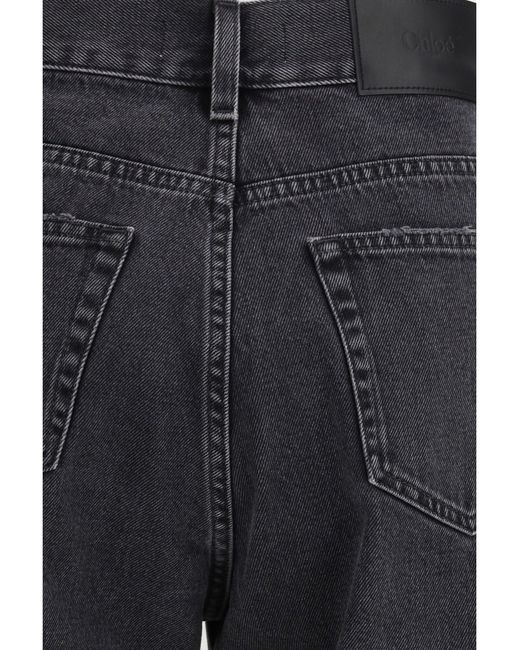 Chloé Blue Chloã High-Waisted Cropped Denim Jeans
