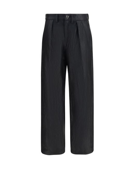 Kristina Ti Black Faux Leather Pants Vintage Effect
