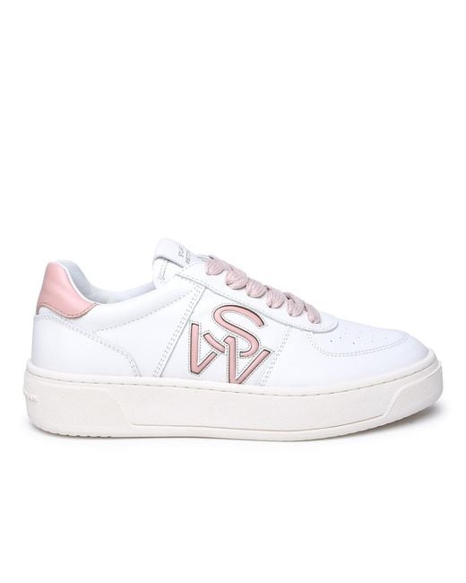 Women's White Leather Sneakers