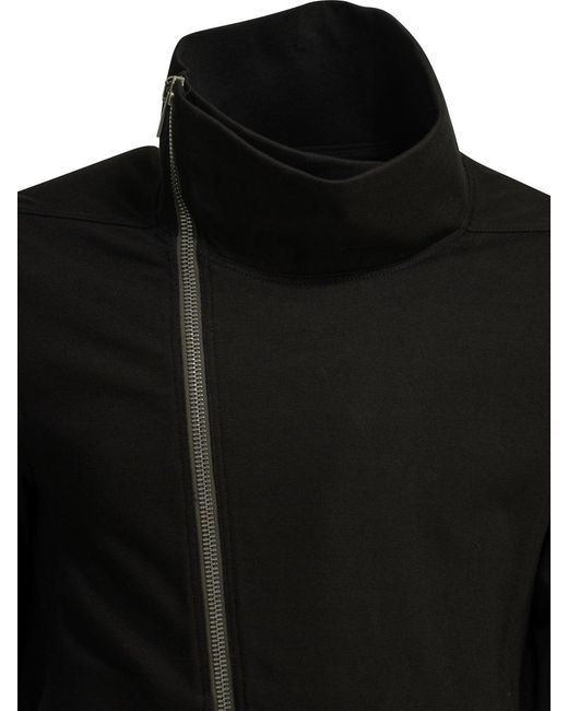 Rick Owens Black "Bauhaus" Zippered Sweatshirt for men