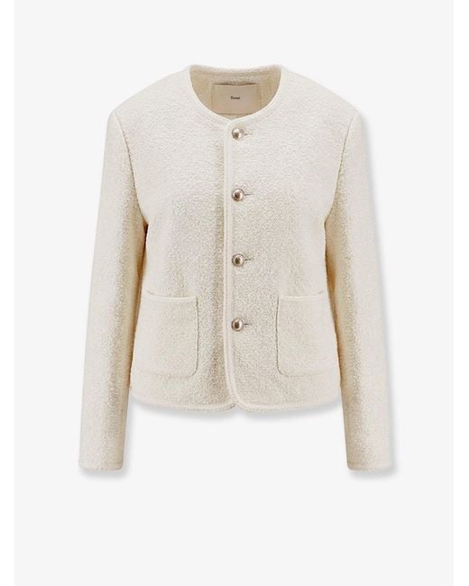 DUNST White Bouclé Tweed Blazer