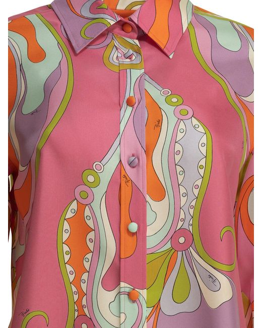 Emilio Pucci Pink "Orchidee" Casual Shirt