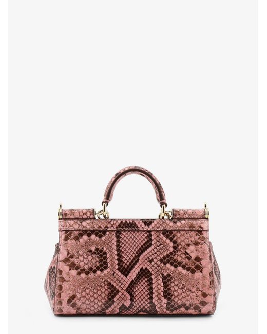 Dolce & Gabbana Red Dolce & Gabbana Sicily Python Handbag