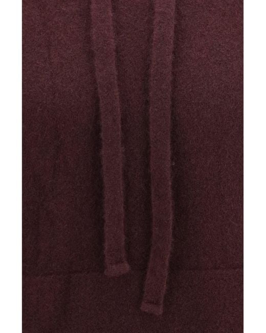 Laneus Purple Cashmere And Silk Hooded Sweater Fico for men