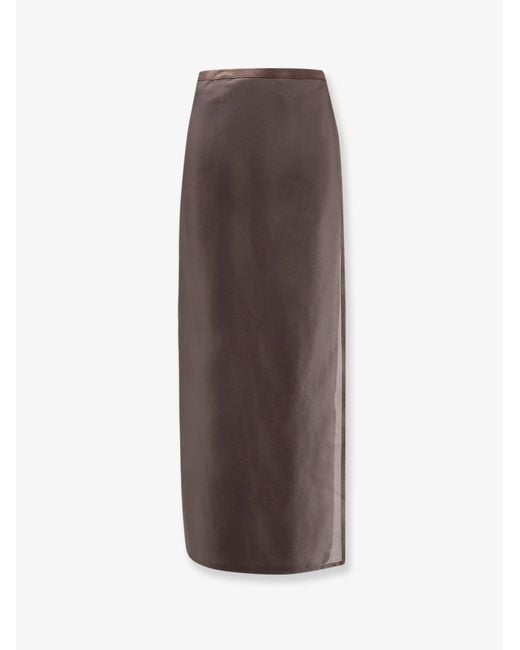 R2W Brown Linen Wrap Skirt