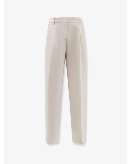 Totême White Viscose Trousers