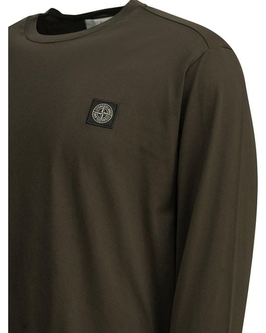 Stone Island Green Crewneck T-Shirt for men