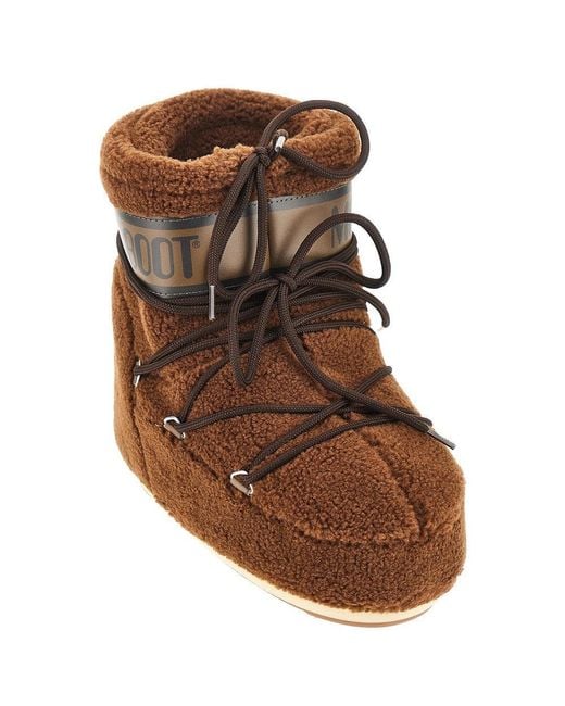 Moon Boot Brown Icon Low Glance Teddy Boots
