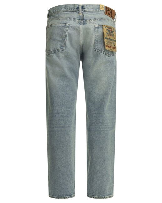 RRL Blue "Bridgeway Wash" Straight-Leg Jeans for men