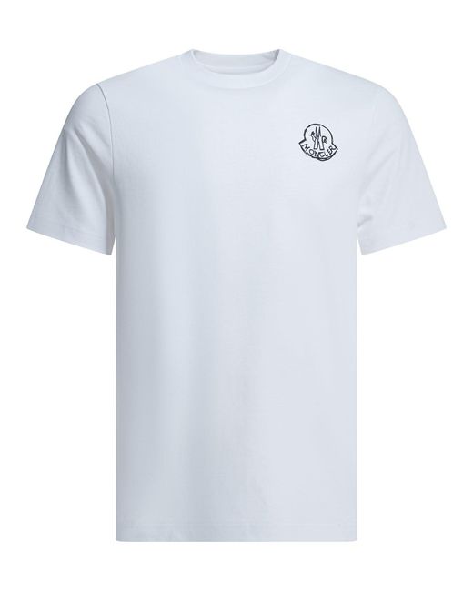 Moncler White Crewneck T-Shirt for men