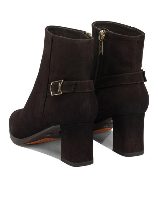 Santoni Black "Elly 65" Zippered Ankle Boots