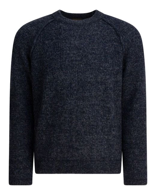Rakku Blue Wool Crew Neck Sweater for men