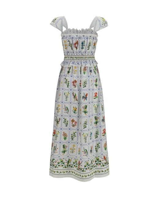 Farm Rio White Floral Print Maxi Dress Tropical Porcelain