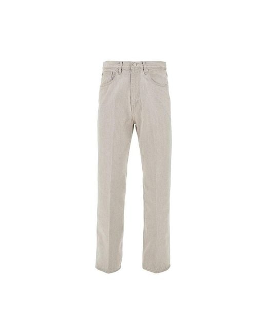 Auralee Gray Faded Hard Twist Denim Pants for men