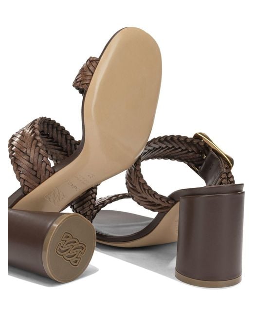 Casadei Brown Leather Sandals