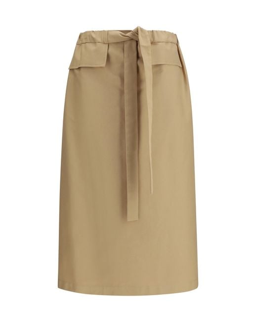 Fabiana Filippi Natural Midi Skirt Cotton