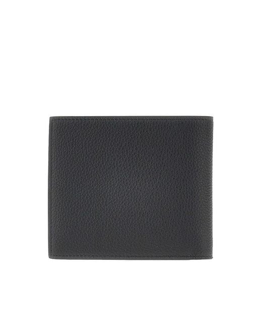 Thom Browne Black Grained Leather Bi-Fold Wallet for men