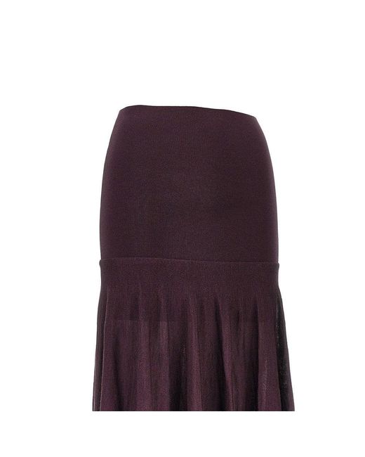 Rabanne Purple Knitted Long Skirt
