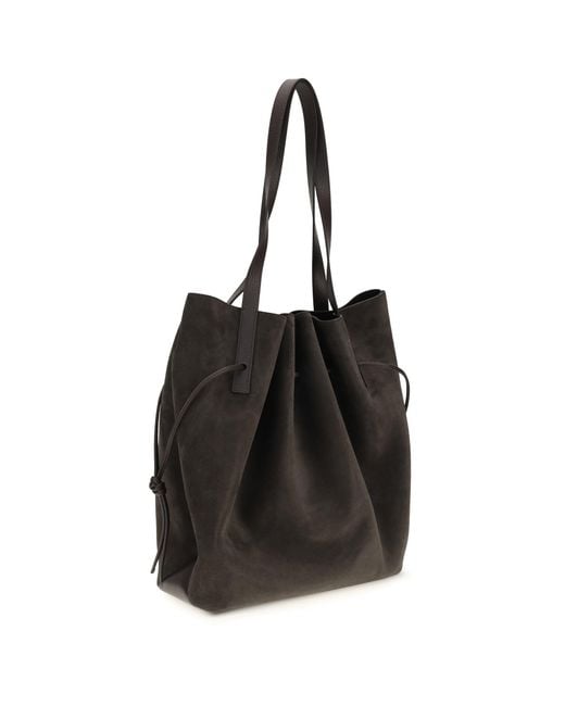 Yuzefi Black Scallop Suede Shoulder Bag Ganache
