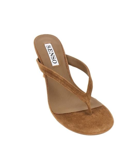 Senso Brown 'Farah' Suede Leather Heeled Slides