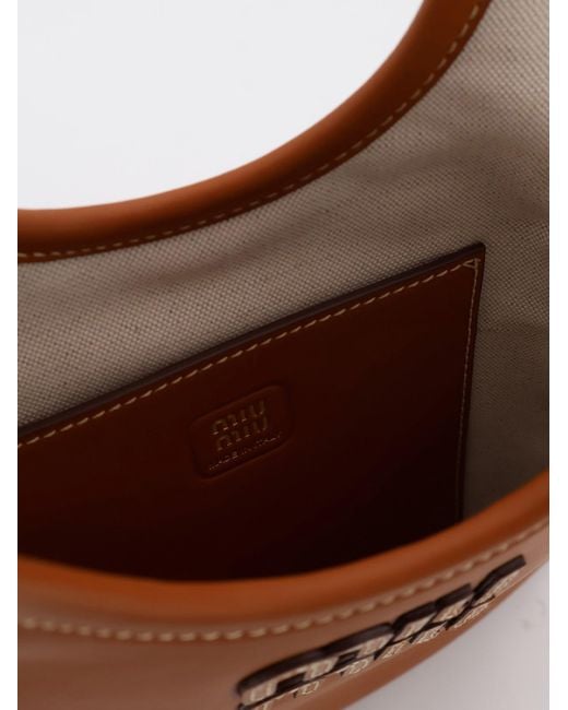 Miu Miu Brown Ivy Leather Crossbody Bag