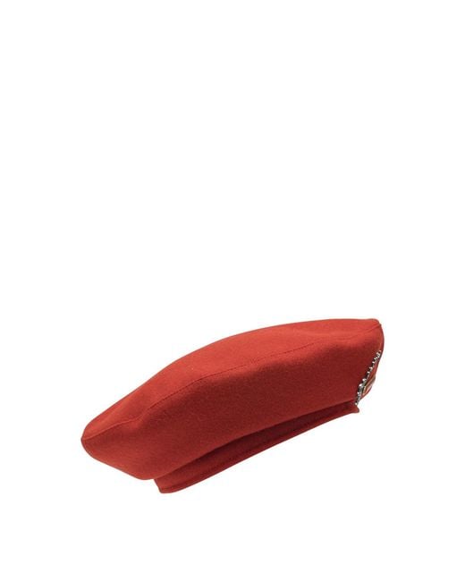 Barbour Red X Ganni Wool Beret