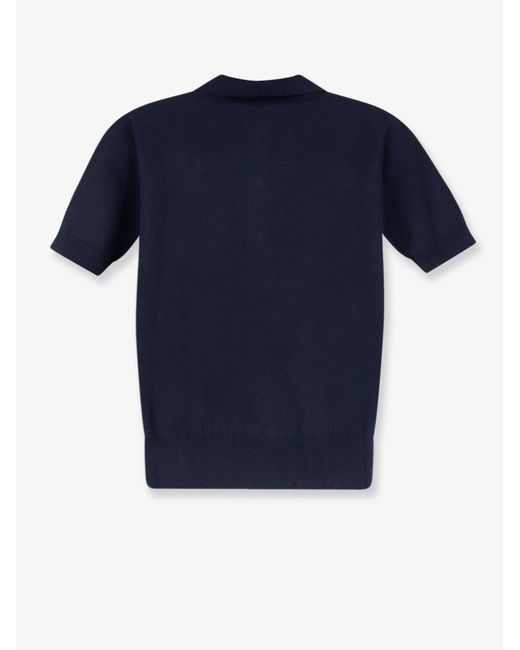 Max Mara Blue Smmpomposa Cotton, Silk And Cashmere Polo Shirt