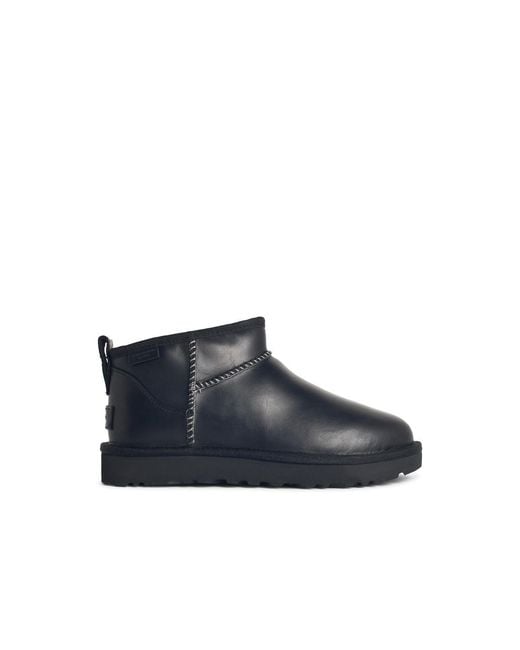 Ugg Blue Classic Ultra Mini Leather Regenerate Boots
