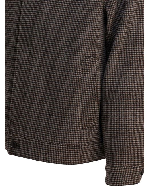 Vince Black Houndstooth Overshirt Jacket for men