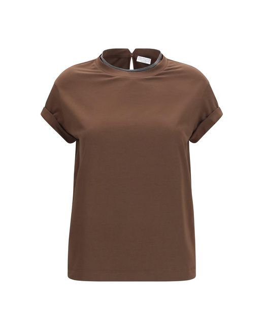 Brunello Cucinelli Brown Cotton T-Shirt