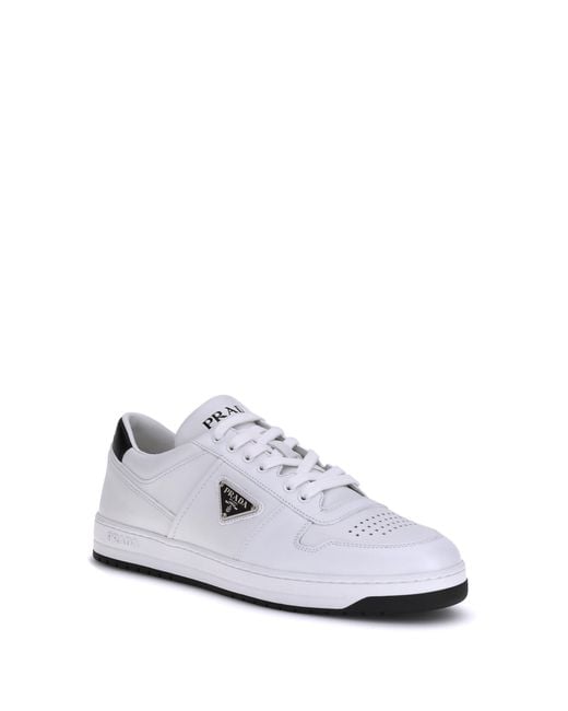 Prada White Leather Sneakers for men