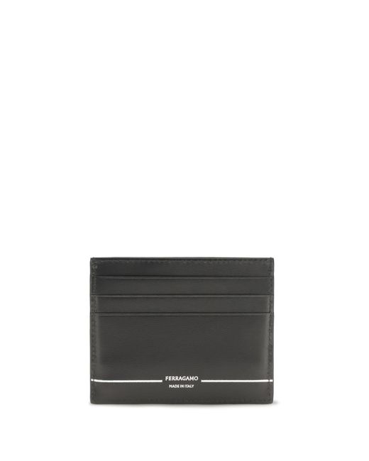 Ferragamo Gray Leather Card Holder for men