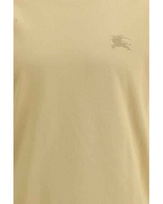Burberry White T-Shirt With Check Trims for men