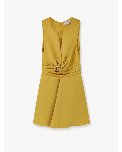 Elisabetta Franchi Yellow Satin Mini Dress
