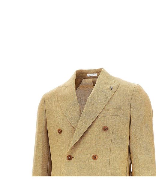 BRERAS Milano Natural 'Firenze' Wool Double-Breasted Jacket for men