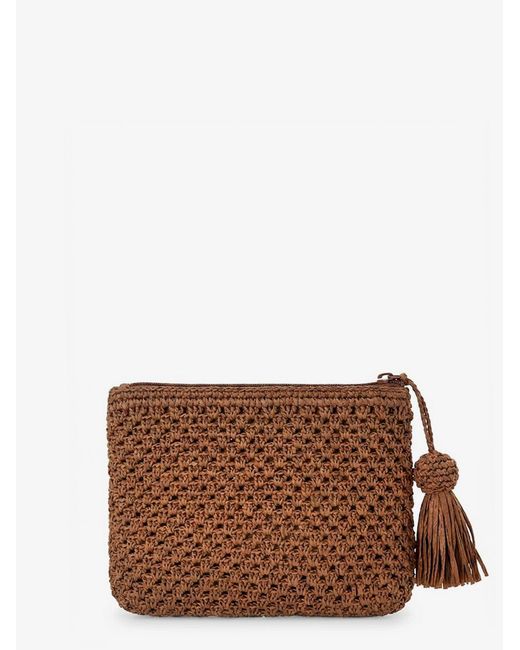 Mc2 Saint Barth Brown Clutch Bag Raffia