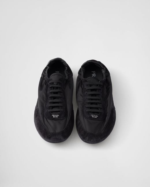 Prada White Collapse Re-Nylon Sneakers for men