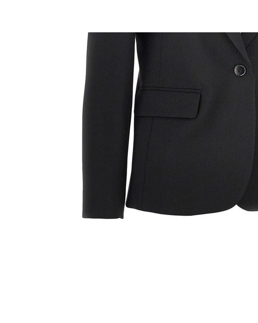 Weekend by Maxmara Black Virgin Wool Single-Breasted Jacket