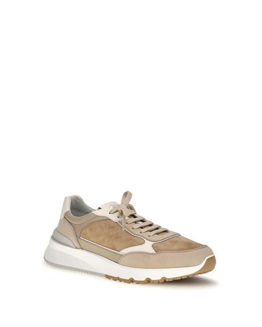 Brunello Cucinelli White Leather Sneakers for men