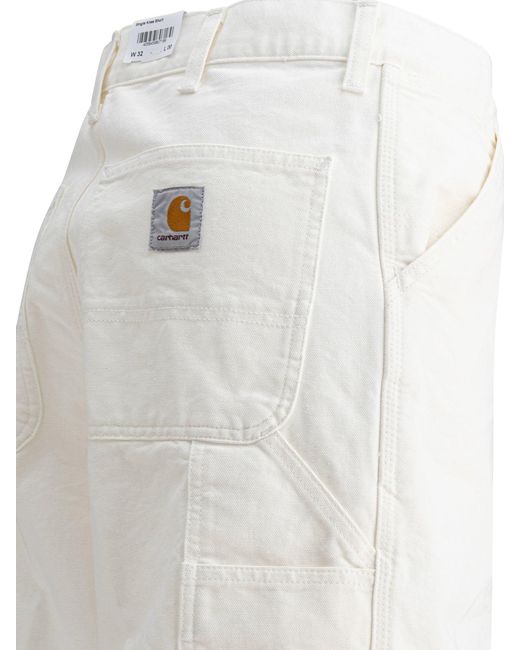 Carhartt White "Single Knee" Shorts for men