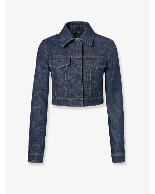 Fendi Blue Padded Denim Jacket