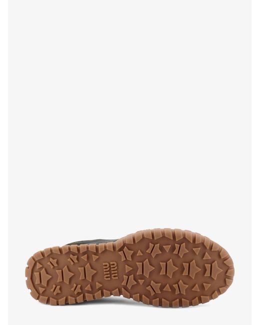 Miu Miu Black Technical Fabric And Suede Tyre Sneakers