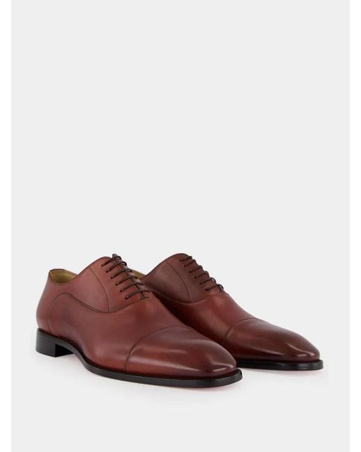 Christian Louboutin Red "Greggory Oxfords" Lace Up Shoes for men
