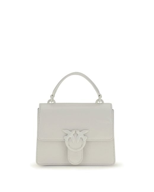 Pinko White Mini Handbag Love One Top Leather