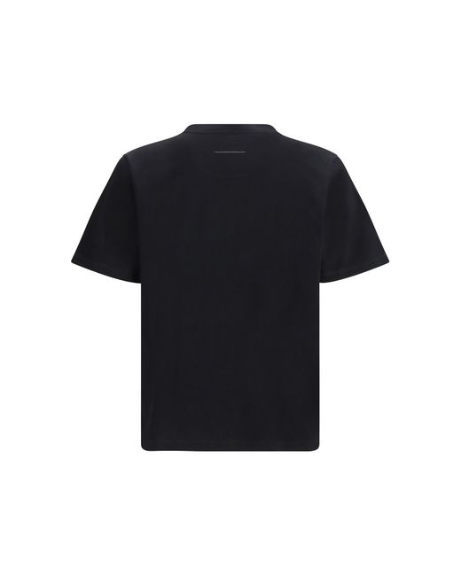 MM6 by Maison Margiela Black Logo Print T-Shirt for men